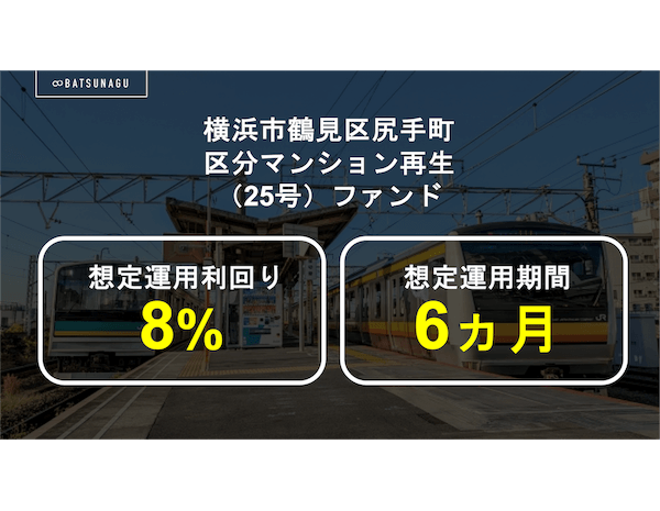 BATSUNAGU 横浜市鶴見区尻手町 区分再生ファンド【抽選式】