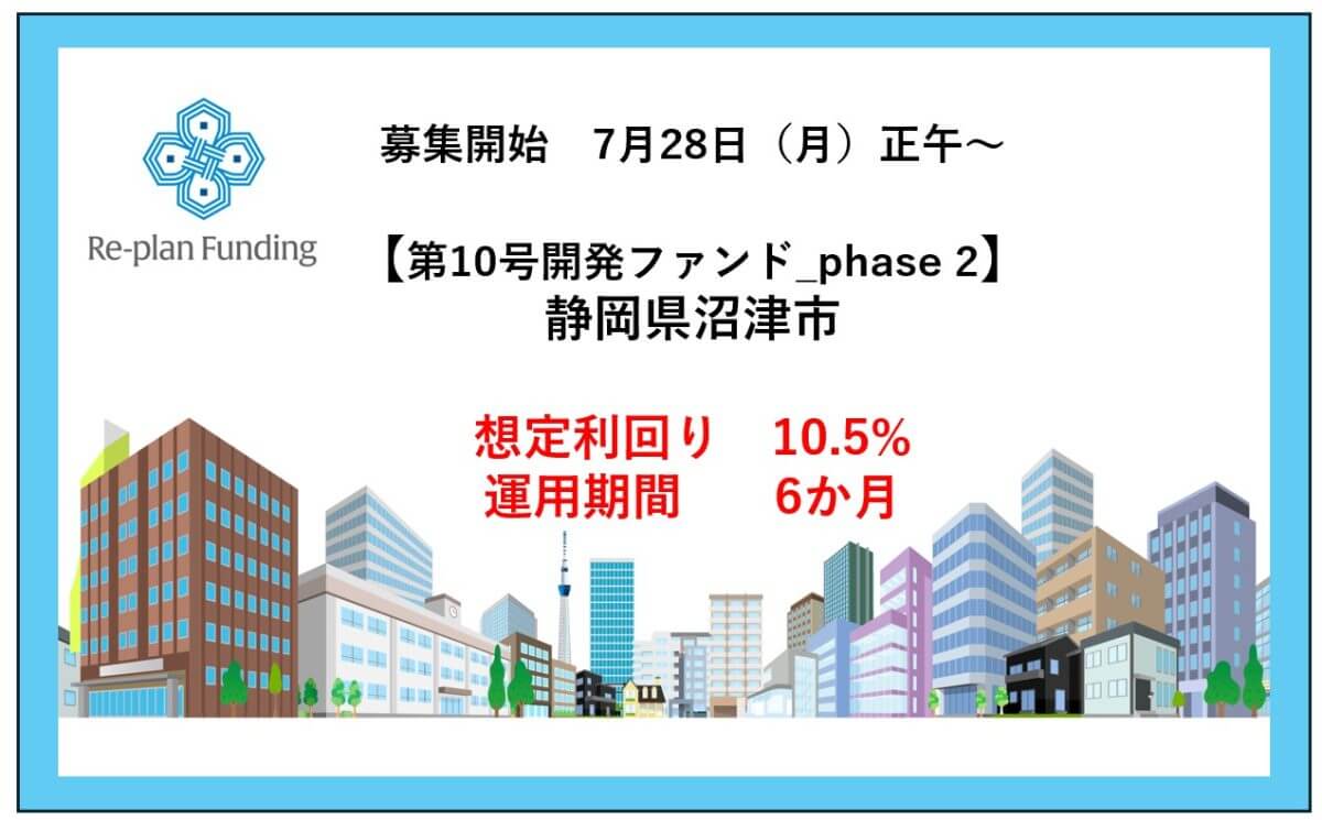 Re-plan Funding10号開発ファンド「静岡県沼津市」phase2 公開のお知らせ
