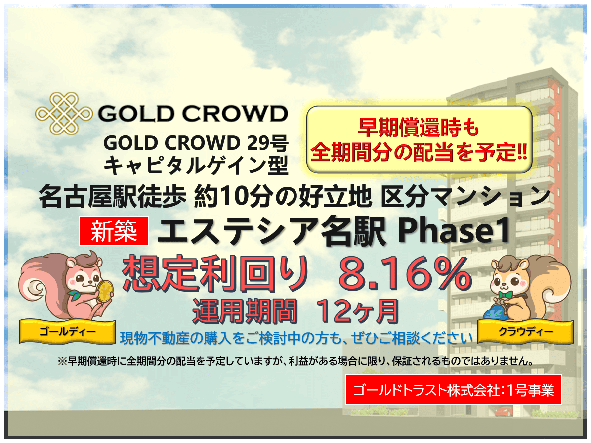 GOLD CROWD29号 エステシア名駅 Phase1公開のお知らせ