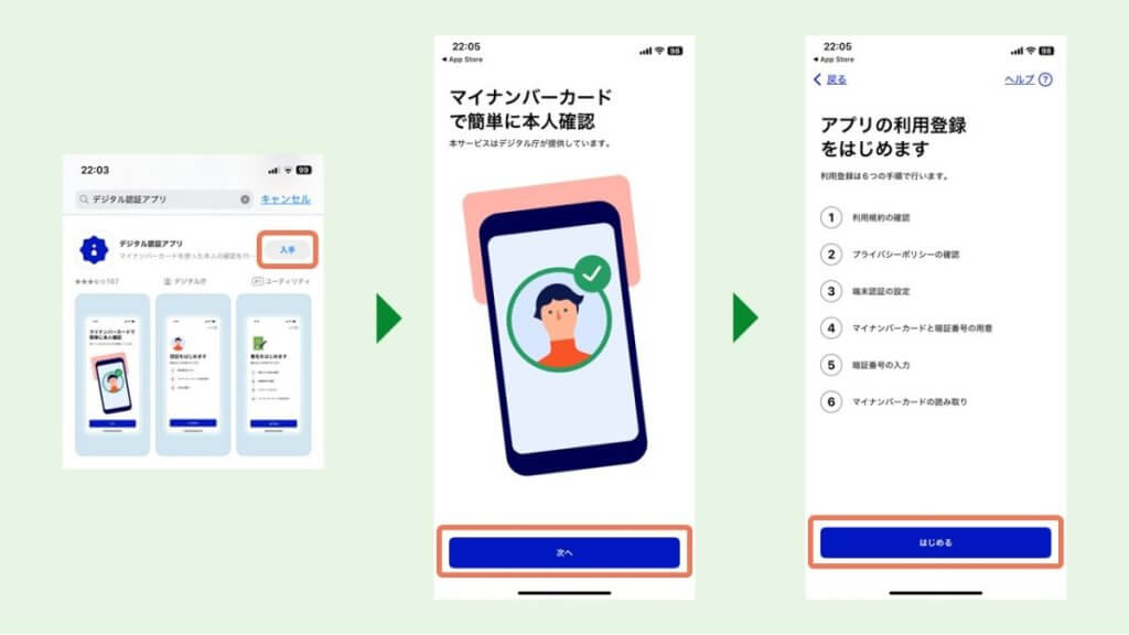 デジタル認証アプリをダウンロードして登録する