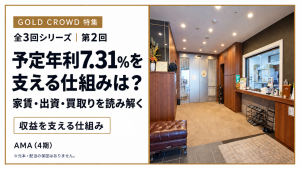 【GOLD CROWD特集・第2回】予定年利7.31％を支える仕組みは？「AMA（4期）」の家賃・出資・買取りを読み解く